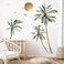 wondever Boho Palm Tree Wall Stickers Large Tropical Tree Sunset Peel and Stick Wall Art Decals for Living Room Bedroom TV Background H 638 inch