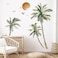wondever Boho Palm Tree Wall Stickers Large Tropical Tree Sunset Peel and Stick Wall Art Decals for Living Room Bedroom TV Background H 638 inch