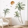 wondever Boho Palm Tree Wall Stickers Large Tropical Tree Sunset Peel and Stick Wall Art Decals for Living Room Bedroom TV Background H 638 inch