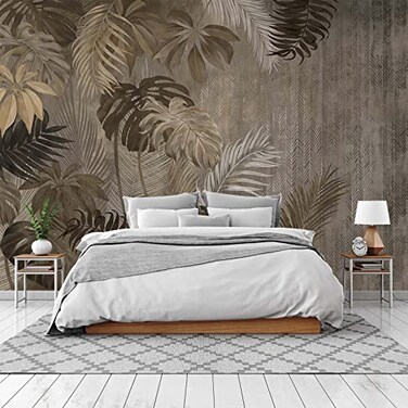 Cliouar Turtle Backed Bamboo Plantain Leaf Plant Wall Mural Wallpaper for Bedroom Living Room 158 x 110 Not Peel and Stick