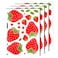 TOYMIS 4 Sheets 92pcs Strawberry Wall Decals Removable Cute Fruit Wall Stickers for Girls Bedroom Dorm Dining Room Kitchen Bathroom Waterproof Decor