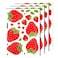TOYMIS 4 Sheets 92pcs Strawberry Wall Decals Removable Cute Fruit Wall Stickers for Girls Bedroom Dorm Dining Room Kitchen Bathroom Waterproof Decor
