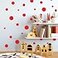 Create-A-Mural CreateAMural Polka Dot Wall Stickers Wall Decor Stickers Wall Dots Vinyl Circle Room Dot Decals Red