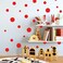 Create-A-Mural CreateAMural Polka Dot Wall Stickers Wall Decor Stickers Wall Dots Vinyl Circle Room Dot Decals Red
