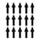LiteMark Arrow Stickers Durable Gloss Black Decal Ideal for Floors Signs Walls Smooth Surfaces in Office School Warehouse Industrial Setting Pack of 15 Arrows