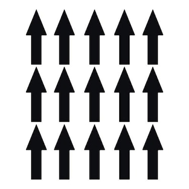 LiteMark Arrow Stickers Durable Gloss Black Decal Ideal for Floors Signs Walls Smooth Surfaces in Office School Warehouse Industrial Setting Pack of 15 Arrows