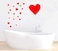 BugyBagy Heart Wall Decals for Wall Decoration 97pcs Mixed Heart Stickers for Nursery Bedroom and Kids Room Decor Red
