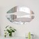 CUGBO 2 Set 3D Kiss Lips Mirror Wall Stickers Make Up Acrylic DIY Art Decals Home Room Decor Silver