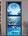 FLFK Door Sticker Door Mural Peel and Stick Removable SelfAdhesive Ocean Moon Wallpaper for Home Decor 303 W x 787 L Set of 2 Sheets