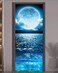 FLFK Door Sticker Door Mural Peel and Stick Removable SelfAdhesive Ocean Moon Wallpaper for Home Decor 303 W x 787 L Set of 2 Sheets