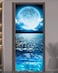 FLFK Door Sticker Door Mural Peel and Stick Removable SelfAdhesive Ocean Moon Wallpaper for Home Decor 303 W x 787 L Set of 2 Sheets