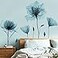 M ACHOOSE Blue Flower Wall Decals Peel and Stick Removable Decal Stick DIY Wall Stickers Murals Home for Bedroom Living Room Classroom Office