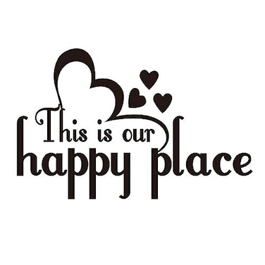 Vancetyno This is Our Happy Place Family Wall Decal Love Quote Vinyl Lettering Home Decor