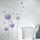Runtoo Flower Wall Decals Dandelion Butterfly Wall Stickers for Bedroom Living Room Decoration Wall Decor