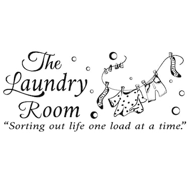 SUPERDANT Laundry Room Vinyl Wall Sticker Bubble Sticker Wall Decals Laundry Quote Art Signs for Room Decor Bathroom Home Apartment Washing Machine Decorations 23x106in