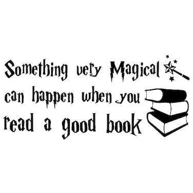 MOVANKRO Something very Magical can happen when you read a good book Magic Wand Vinyl Wall Decal Study Room Library Dcor Art Letters Decoration