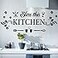 CASADECOR Kitchen Quotes Wall Decor Sticker Bless This Kitchen Decals With Flower Art Removable DIY Vinyl Stickers for Dining Baking Room Bar Restaurant Home Decor