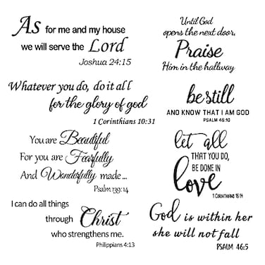 Sinekong Bible Verse Wall Decals Inspirational Wall Decals Quotes Christian Scripture Religious Wall Stickers Peel and Stick Motivational Decal Postive Saying Wall Stickers for Women Family Home Bedro