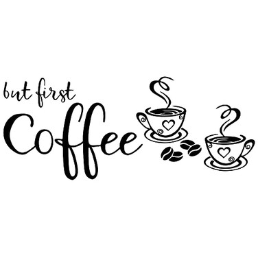 Fencosyn But First Coffee Vinyl Wall Decal Sticker for Coffee Shop Decoration Kitchen Home Wall Art Dcor