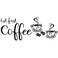 Fencosyn But First Coffee Vinyl Wall Decal Sticker for Coffee Shop Decoration Kitchen Home Wall Art Dcor