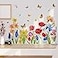 Yovkky Garden Flowers Wall Decals Stickers Spring Summer Floral Daffodil Iris Home Bedroom Decor Butterfly Dragonfly Living Room Kitchen Decorations Art