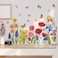 Yovkky Garden Flowers Wall Decals Stickers Spring Summer Floral Daffodil Iris Home Bedroom Decor Butterfly Dragonfly Living Room Kitchen Decorations Art