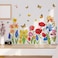 Yovkky Garden Flowers Wall Decals Stickers Spring Summer Floral Daffodil Iris Home Bedroom Decor Butterfly Dragonfly Living Room Kitchen Decorations Art