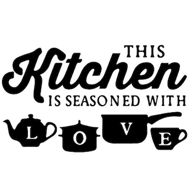 YILUXIANGYANG Kitchen Art Font Decorative Wall Stickers PVC Material Decals for Kitchen Wall Glass Appliances Furniture Decorations Black