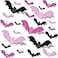 ssailue decor Pink Bats Wall Decal Blush and Black 48pcs 3D Bat Design PVC Material DIY Halloween Theme Indoor Use