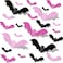 ssailue decor Pink Bats Wall Decal Blush and Black 48pcs 3D Bat Design PVC Material DIY Halloween Theme Indoor Use