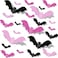 ssailue decor Pink Bats Wall Decal Blush and Black 48pcs 3D Bat Design PVC Material DIY Halloween Theme Indoor Use