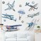 BWLuonan Cartoon Airplane Wall Decals Fighter Jets Parachute Wall Stickers for Kids Playroom Bedroom