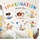 wondever Kids Inspirational Quotes Wall Decals Imagination Blooms Here Reading Corner Education Peel and Stick Wall Art Stickers for School Classroom Kids Room