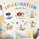 wondever Kids Inspirational Quotes Wall Decals Imagination Blooms Here Reading Corner Education Peel and Stick Wall Art Stickers for School Classroom Kids Room