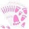 NEBURORA 48 Pcs Easter Bunny Footprint Stickers 8 Sheets 30 x 20 cm Rabbit Feet Floor Clings Paw Print Decals for Easter Party Game Egg Hunt Game Home Decoration