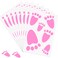 NEBURORA 48 Pcs Easter Bunny Footprint Stickers 8 Sheets 30 x 20 cm Rabbit Feet Floor Clings Paw Print Decals for Easter Party Game Egg Hunt Game Home Decoration
