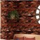 Yancorp 18 x 120 Brick Wallpaper Rust Red Peel and Stick Wallpaper Self Adhesive Fireplace Backdrop Kitchen Backsplash Wall Decor Stick on Wallpaper
