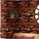 Yancorp 18 x 120 Brick Wallpaper Rust Red Peel and Stick Wallpaper Self Adhesive Fireplace Backdrop Kitchen Backsplash Wall Decor Stick on Wallpaper
