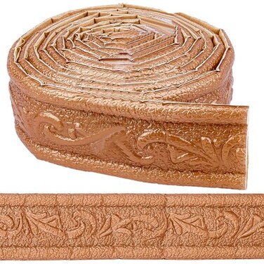CRASPIRE 90x18in Peel Stick Foam Crown Molding Baseboard Trim Bronze Self Adhesive Flexible Mirror Wallpaper Sticky Border 3D Wall Edging Lines Base Baseboard for Hotel Home DIY Decoration