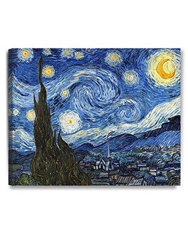 DECORARTS Starry Night Vincent Van Gogh Art Reproduction Giclee Canvas Prints Wall Art for Home Decor 30x24