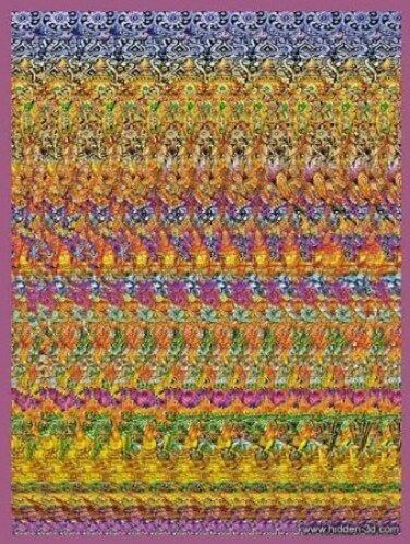 Hidden 3D Ganesha 18 x 24 Meditation Stereogram 3D Poster