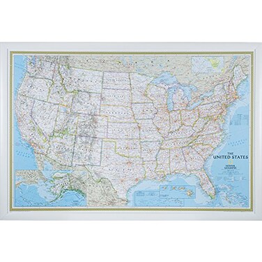 Craig Frames Wayfarer Classic United States Push Pin Travel Map