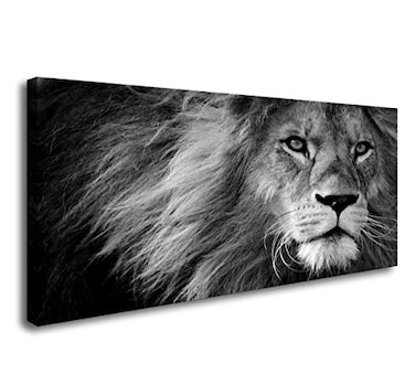 Baisuart Canvas Prints Wall Art Grey lion Stretched Canvas Wooden Framed for living Room Bedroom and Office