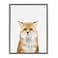 Kate and Laurel Sylvie Studio Fox Animal Print Portrait Framed Canvas Wall Art by Amy Peterson 18x24 Gray
