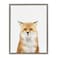 Kate and Laurel Sylvie Studio Fox Animal Print Portrait Framed Canvas Wall Art by Amy Peterson 18x24 Gray