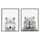 Kate and Laurel Sylvie Wolf and Bear Framed Canvas Wall Art Set by Simon Te of Tai Prints 18x24 Gray Animal and Nature Home Decor