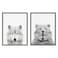 Kate and Laurel Sylvie Wolf and Bear Framed Canvas Wall Art Set by Simon Te of Tai Prints 18x24 Gray Animal and Nature Home Decor