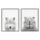 Kate and Laurel Sylvie Wolf and Bear Framed Canvas Wall Art Set by Simon Te of Tai Prints 18x24 Gray Animal and Nature Home Decor