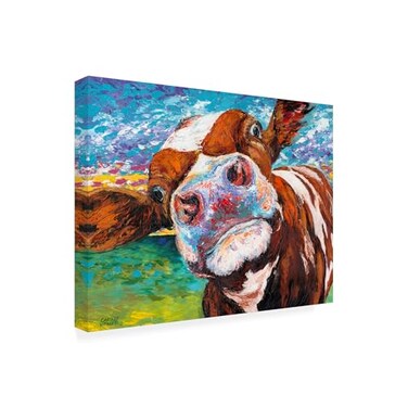 Trademark Fine Wrapped Canvas Wall Art Carolee Vitaletti Curious Cow I Wall Art for Living Room Bedroom or Office Dcor 14x19