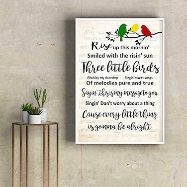SIGNCHAT Bob Three Little Birds Lyric Retro Art Wall Decor Metal Sign Poster 8x12 inch